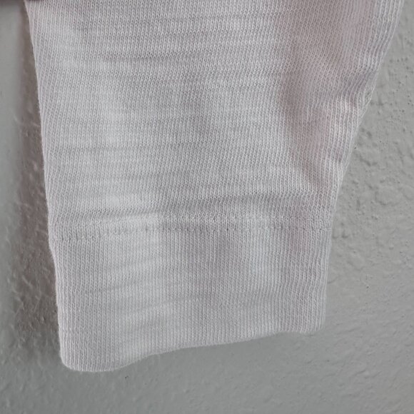 Ann Taylor LOFT Button Trim Long Sleeve Knit Top, Cream, Size Medium - Picture 6 of 8
